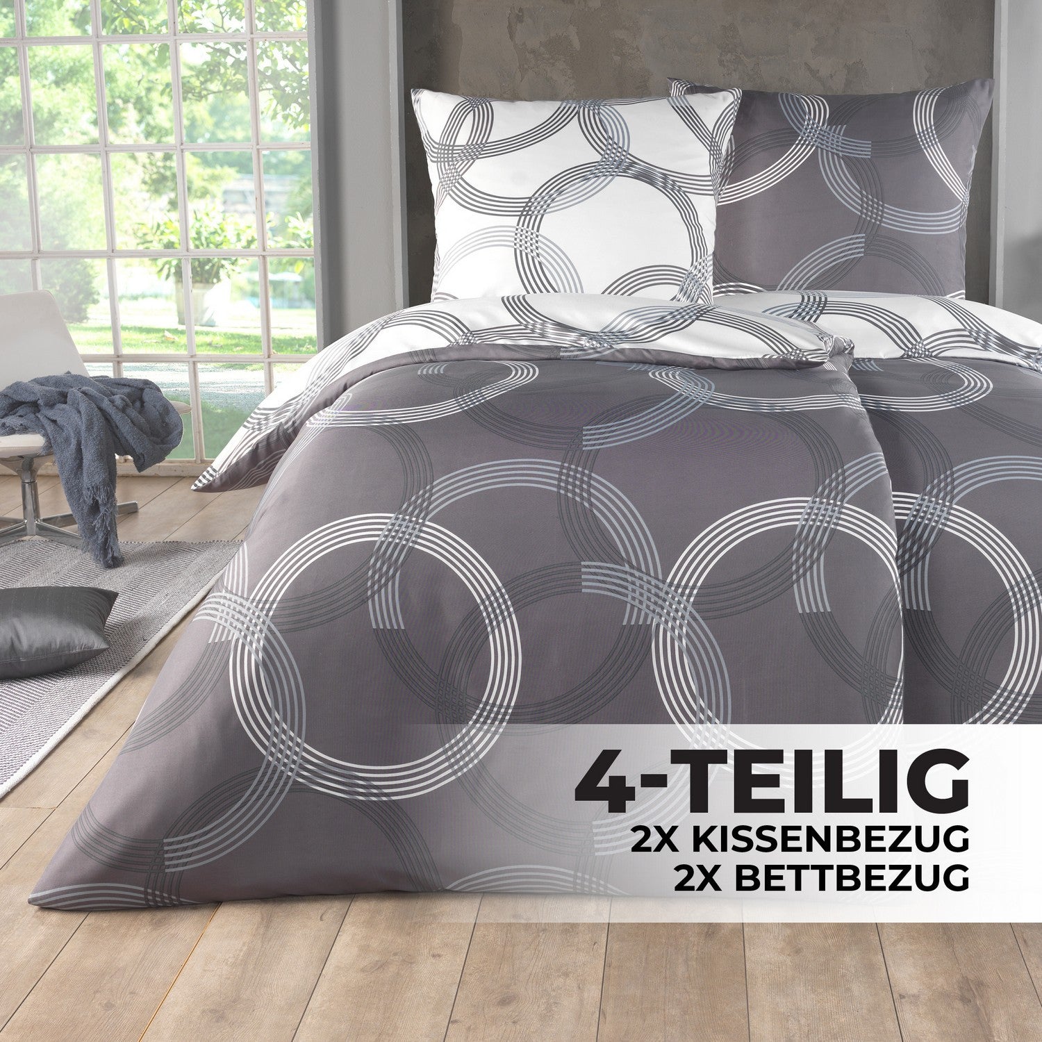 137 / 5.000 Bettwäsche 135X200 4tlg Set - Allergikergeeignetes Bettset - Bettlaken 135 X 200 & Kissenbezug 80X80 | Modern & Hochwertig - FUXL - Shopify