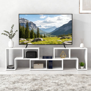 TV-Lowboard 180x30x44 cm – Modulares TV-Möbel mit 6 Fächern, bis 75 Zoll