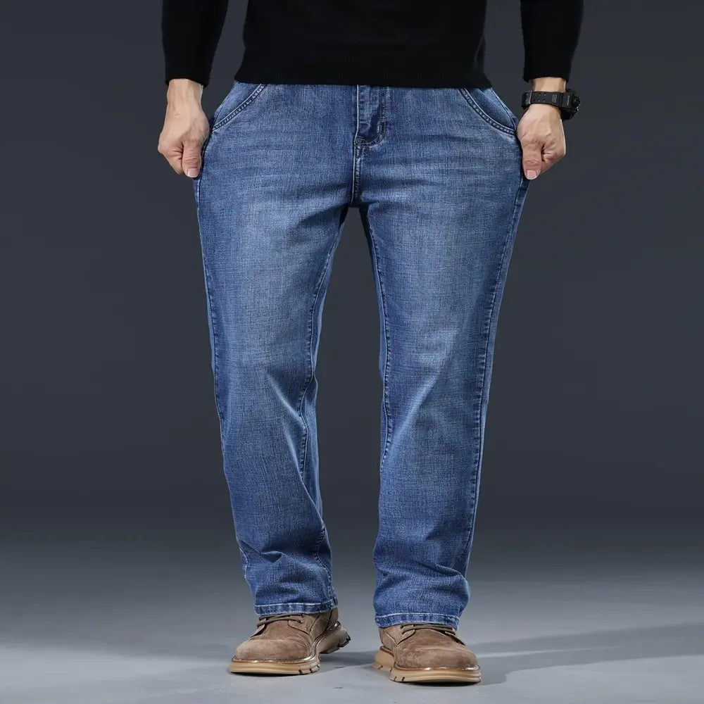 Herren Casual Jeans Royal Blue – Rückansicht, Washed-Look, Baumwolle