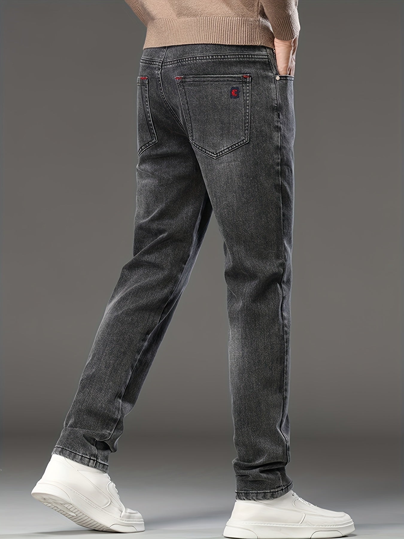 Herren Business-Jeans mit geradem Schnitt und Stretch-Komfort – Farbe Blau