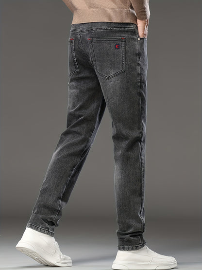 Herren Business-Jeans mit geradem Schnitt und Stretch-Komfort – Farbe Blau