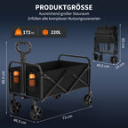 Faltbarer Bollerwagen 220L – Geländewagen bis 170 kg, klappbar