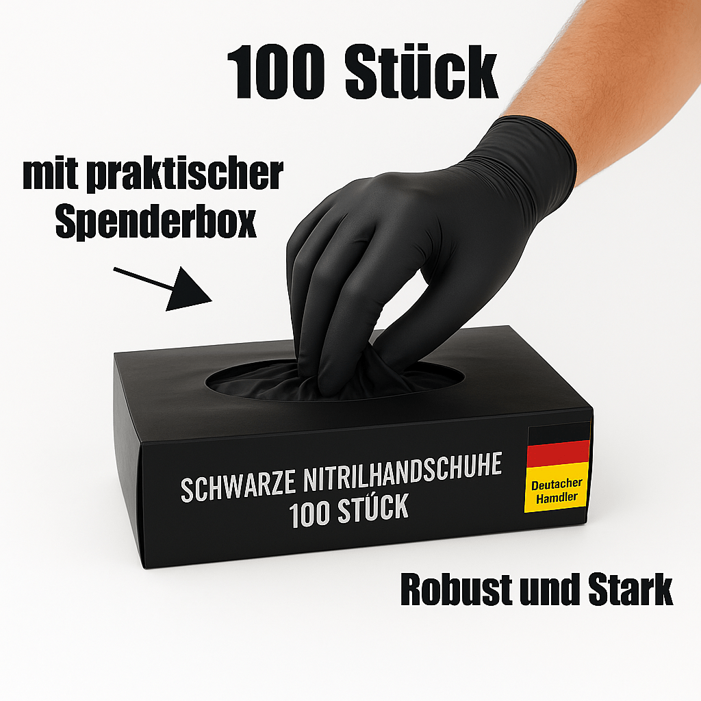 Einweghandschuhe 100 Stück – extra stark, bunt, Nitril, latexfrei, puderfrei, Kunststoff – Einmalhandschuhe für Haushalt, Medizin & Reinigung