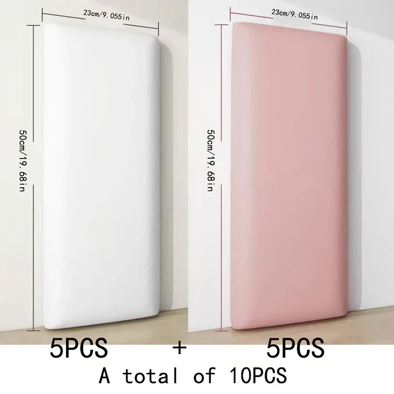 3D Wandpaneele Kunstleder 10er-Pack 23x50 cm – Selbstklebend, gepolstert, für Kopfteil & Wandschutz - FUXLShop