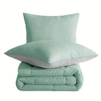 Weiches mintgrünes wendbares steppdecken-set mit passenden kissenbezügen 80x80 cm online bestellen geschenkideen