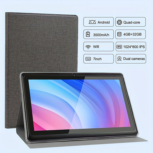 7" Android 14 Tablet mit 4GB RAM, 32GB Speicher, Quad-Core, 3500mAh Akku, IPS Display, Kamera, WLAN – Ideal für Arbeit, Freizeit & unterwegs