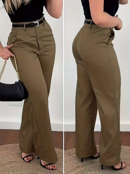 Damen Straight-Leg Hose Elegant – High-Waist Business Casual - FUXLShop
