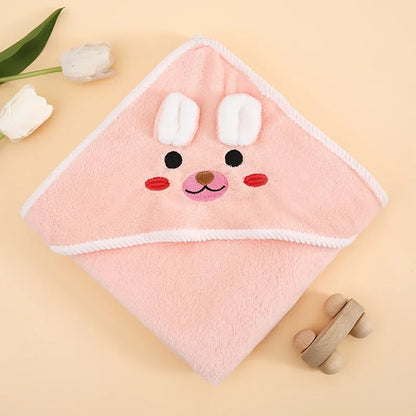 Kapuzenhandtuch mit Tiermotiv – superweich & saugfähig, Coral‑Fleece, 80×80 cm – ideal für Babys & Kinder, Strand, Zuhause & Kinderwagen - FUXLShop