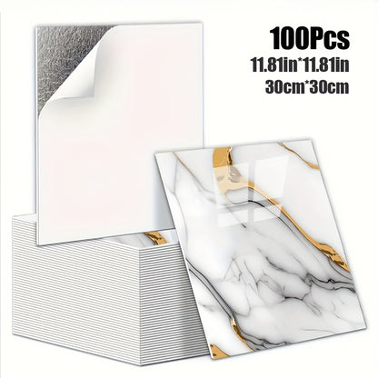 Luxury Marble Wall Panels 47.78×47.78 cm aus 3D-Vinyl, selbstklebend, spritzwassergeschützt und geeignet für Schlafzimmer, Wohnzimmer, Dusche und Bar

