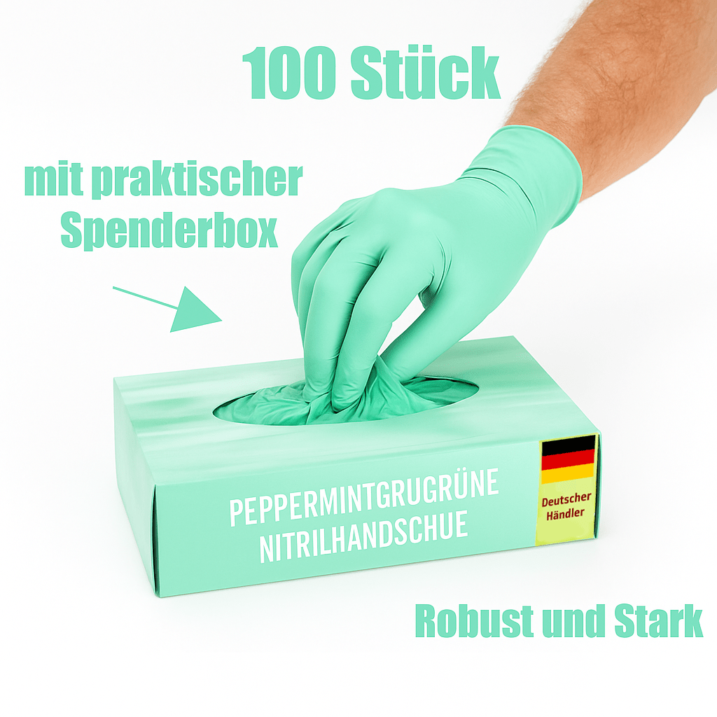 Einweghandschuhe 100 Stück – extra stark, bunt, Nitril, latexfrei, puderfrei, Kunststoff – Einmalhandschuhe für Haushalt, Medizin & Reinigung