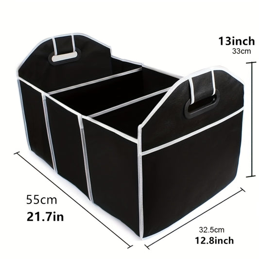 Faltbare Auto-Kofferraumtasche – Schwarze Aufbewahrungsbox für Kofferraum & Fahrzeug, robustes Polyester, universell passend, organisiert & platzsparend