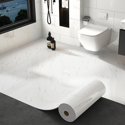 Große Rolle Bodenfliesen-Sticker 39,88x299,97 cm – Selbstklebend, 3 mm dick, modernes Marmor-Design in Weiß/Grau/Gelb – ablösbar