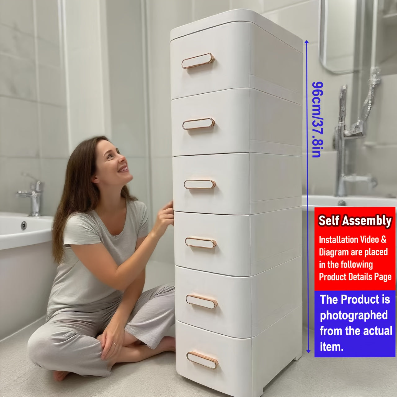 5-stufiges Regal im Industrie-Stil mit 6 transparenten Kunststoffschubladen, ideal für vielseitige Aufbewahrung in Wohn- und Arbeitsräumen