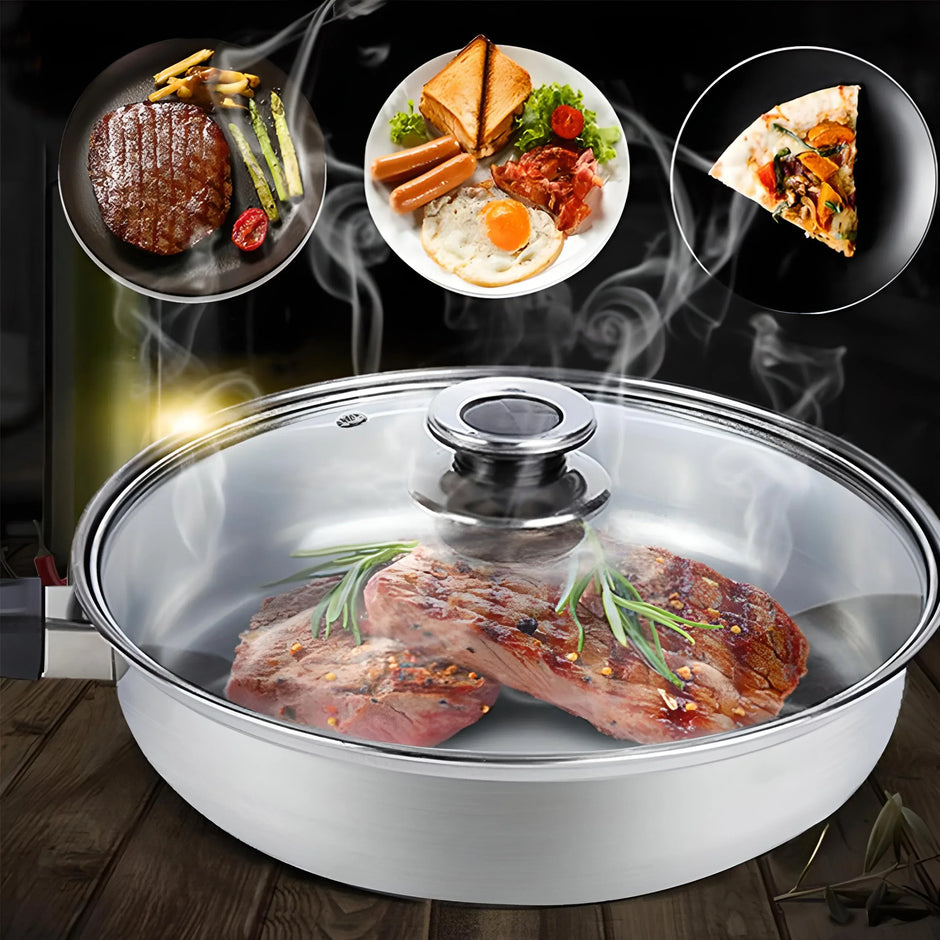 Edelstahl Topfset 12-teilig mit Glasdeckeln - Kochtopfset für alle Herdarten inkl. Induktion - Spülmaschinenfest - FUXLShop