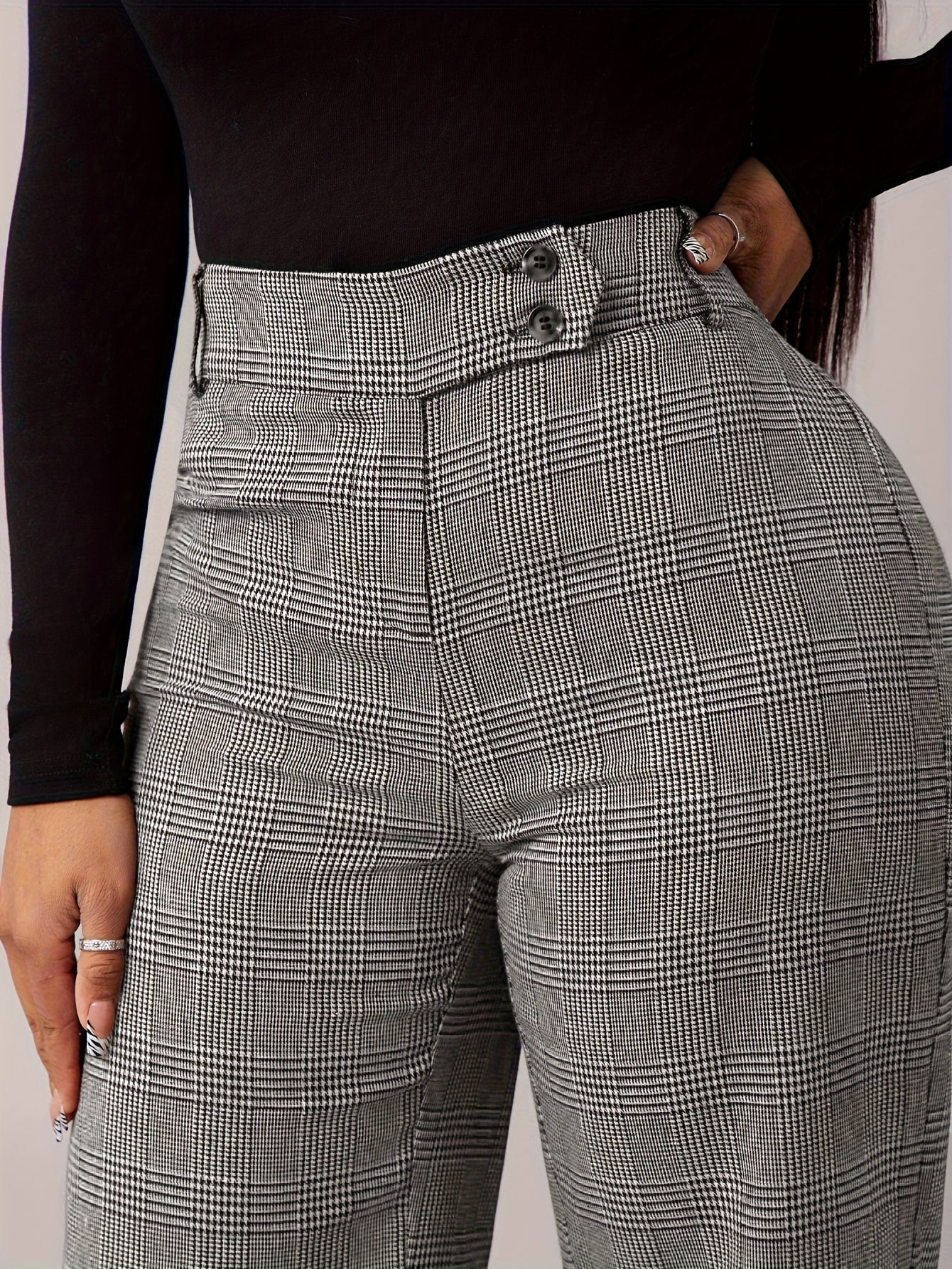 Damen Marlene-Hose Hahnentritt - Seitenansicht