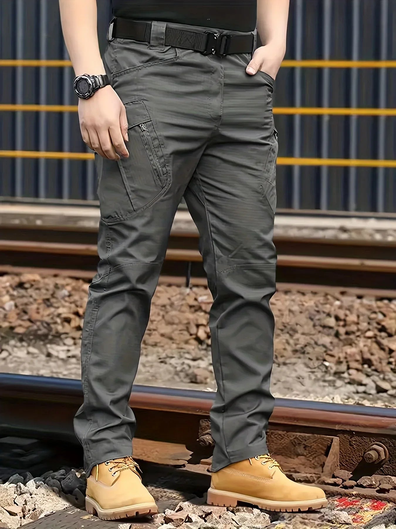 Herren Cargo Hose mit Multitaschen - Tactical Outdoor Arbeitshose - Ganzjahres Polyester - FUXLShop