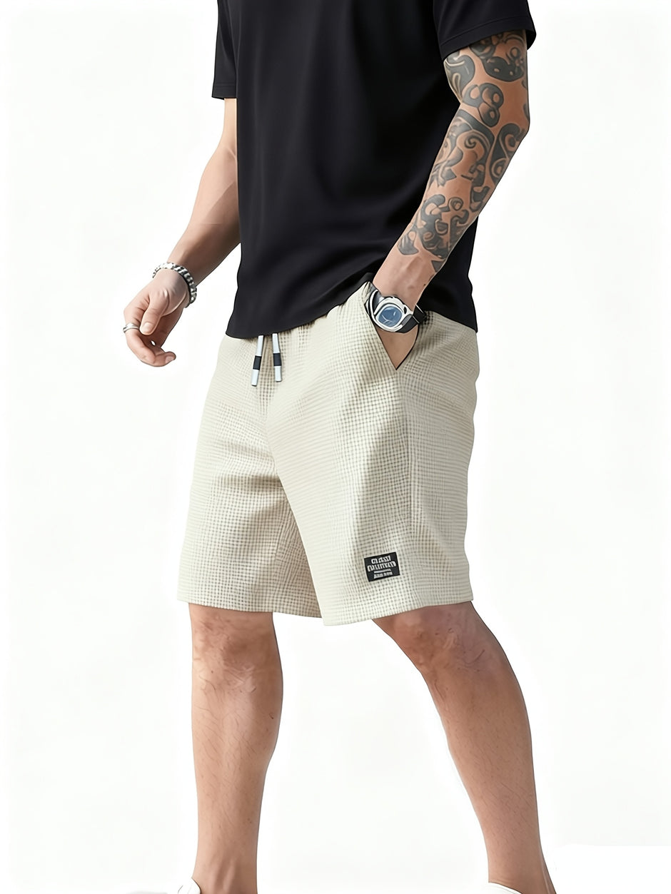Herren Waffle Shorts – Leichte Sportshorts mit Tunnelzug
