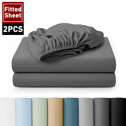 2-teiliges Spannbettlaken-Set – Weich, atmungsaktiv & waschbar, ideal für Schlafzimmer, hautfreundlich & pflegeleicht, modernes Design für jedes Bett - FUXL-Shopify 