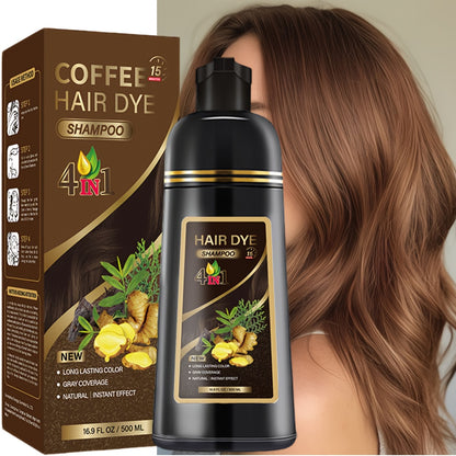 Black Hair Dye Shampoo 500ml mit Kräuterformel für langanhaltende Haarfarbe bei allen Haartypen

