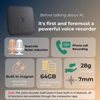 FoCase REC Smart Voice Recorder – KI-Transkription, GPT-4o, 64GB