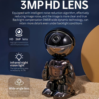 3MP HD Smart Sicherheitskamera – 360° Nachtsicht, Zwei-Wege-Audio, Bewegungserkennung, WLAN, App-gesteuert für Innen & Außen, Haustier & Zuhause - FUXLShop