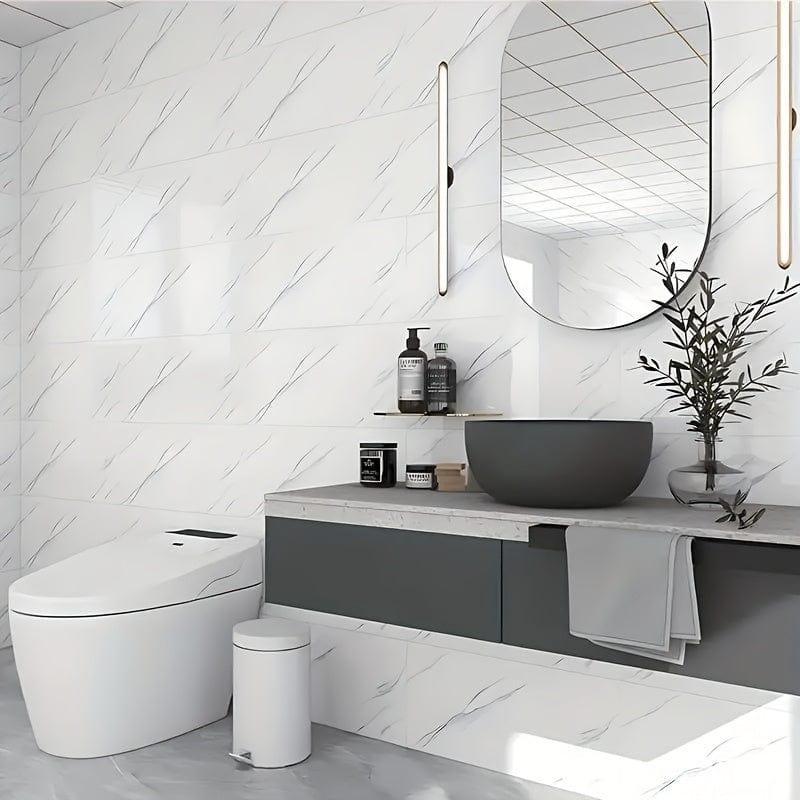 52x Marmor-Design PVC Wandsticker – Wasserfest & Abnehmbar für Bad, Küche & Wohnzimmer - FUXLShop