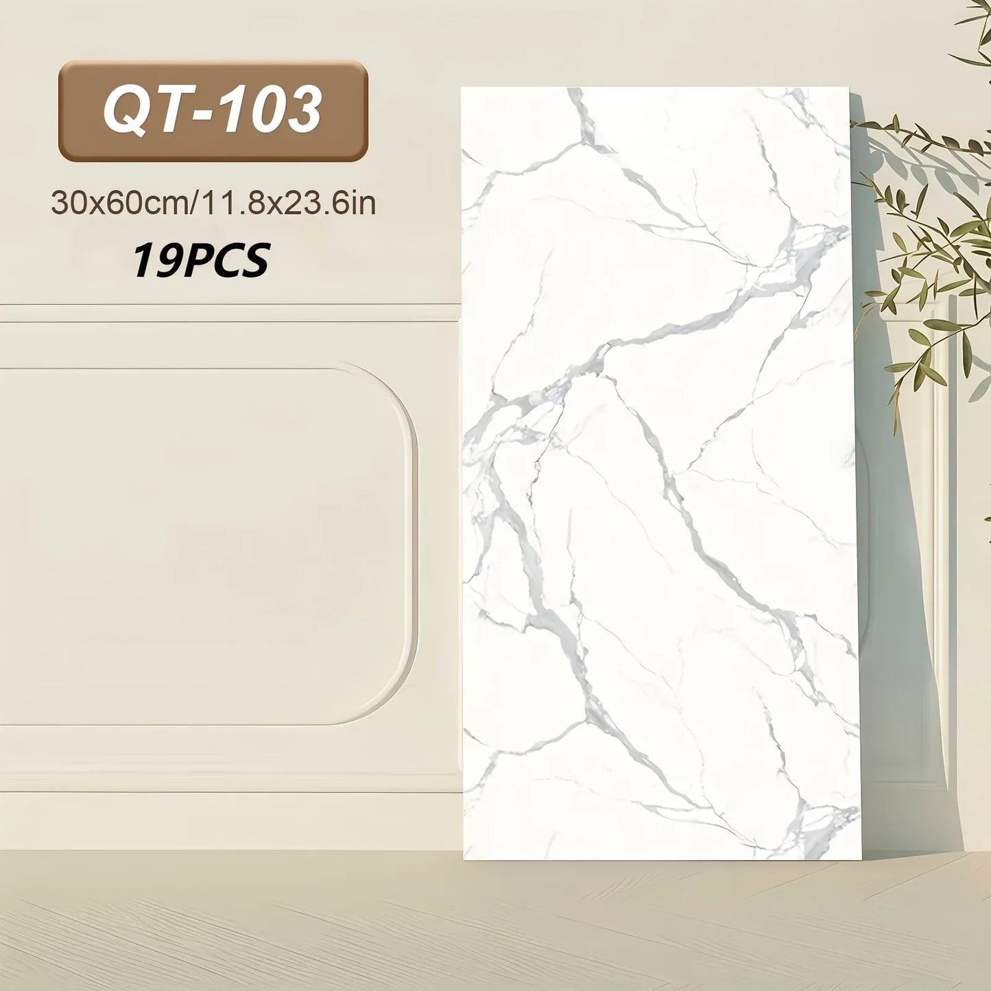 Selbstklebende 3D Marmor-Wandfliesen 60x30cm - Vinyl Fliesenaufkleber für Küche Bad & Wohnzimmer - Abwaschbar (19-99 Stück) - FUXLShop