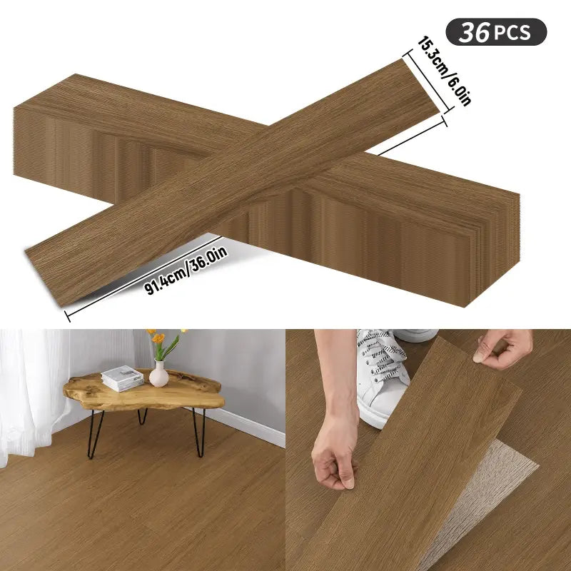 36 tlg selbstklebende vinyl-bodenplatten braun holzoptik pvc 5,03 m² wasserfest rutschfest 1,2 mm online bestellen geschenkideen