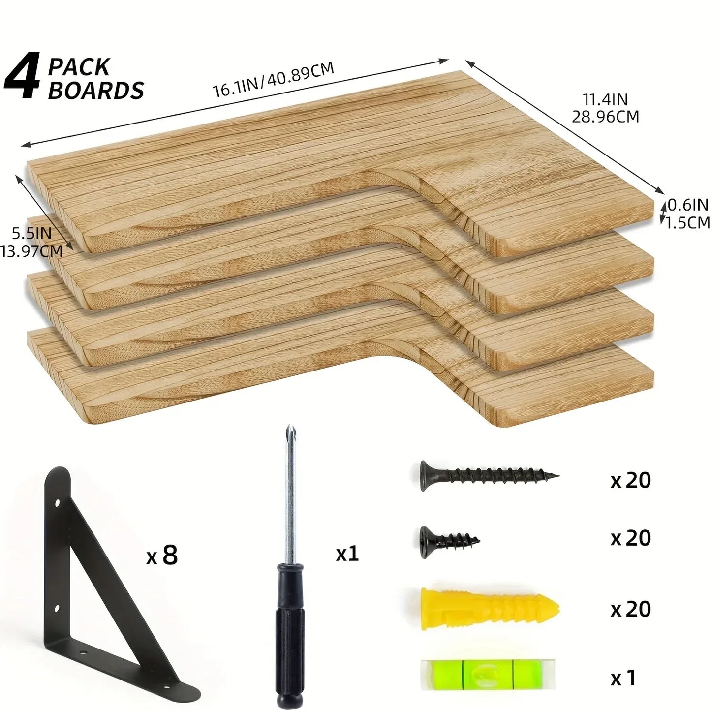 Eckregal Massivholz Wandmontage – Floating Shelf für Wohnzimmer, Küche & Büro - FUXLShop