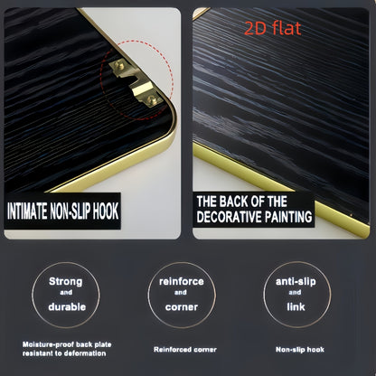 3er-Set 2D Wandbilder mit Elchmotiv – gerahmte Kunst für Wohnzimmer, Schlafzimmer & Flur – HD-Druck, schwarze Harzrahmen mit Goldakzent - FUXLShop