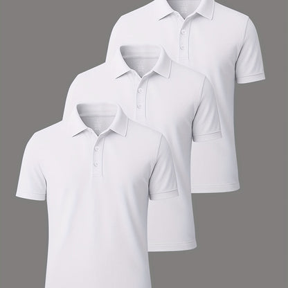 3er-Pack Herren-Polo-Shirts – gekämmte Baumwolle, atmungsaktiv & bequem, klassischer Stil für Business & Freizeit, Sommer-Essentia
