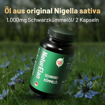 Schwarzkümmelöl Kapseln 120 Stück 1000mg Tagesdosis Immunsystem Atemwege Hergestellt in DE - FUXLShop