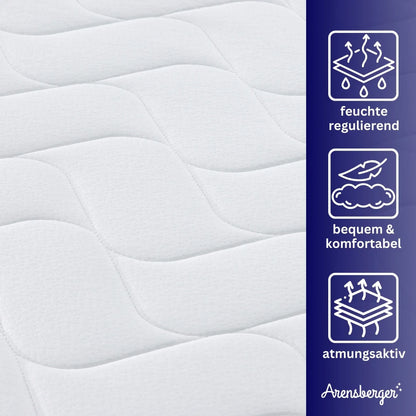 Federkernmatratze 19cm H2/H3 Mittelfest 7-Zonen Taschenfederkern mit Schaumauflage - FUXLShop