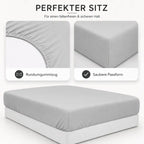 Graues spannbettlaken 3er set aus 100% baumwolle mit elastischen kanten für eine schmale passform online bestellen