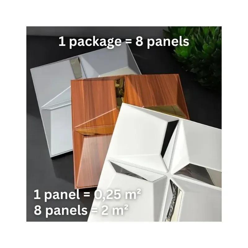3D Spiegeleffekt Wandpaneele 8er-Set 50x50 cm – PVC Wandverkleidung Wohnzimmer Schlafzimmer