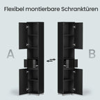 Badezimmerschrank 30x30x170 cm – Modernes Badmöbel mit Schublade, verstellbaren Regalen & offenem Fach - FUXLShop