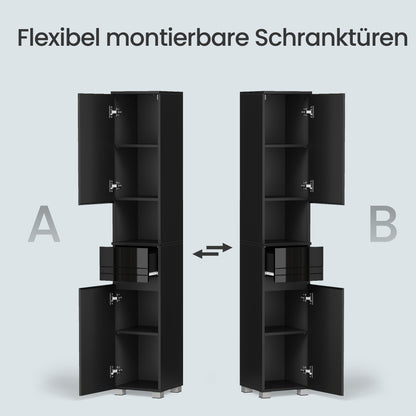 Bathroom Cabinet 30×30×170 cm – Schmaler Badezimmerschrank mit Schublade & Regalen - FUXLShop
