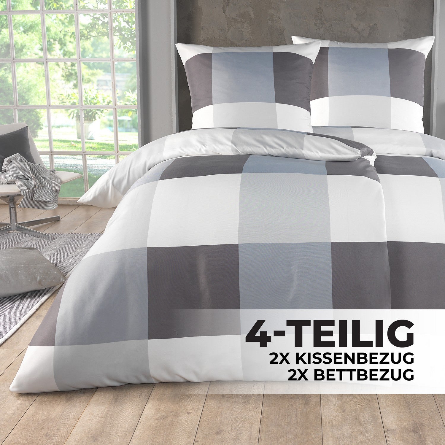 137 / 5.000 Bettwäsche 135X200 4tlg Set - Allergikergeeignetes Bettset - Bettlaken 135 X 200 & Kissenbezug 80X80 | Modern & Hochwertig - FUXL - Shopify