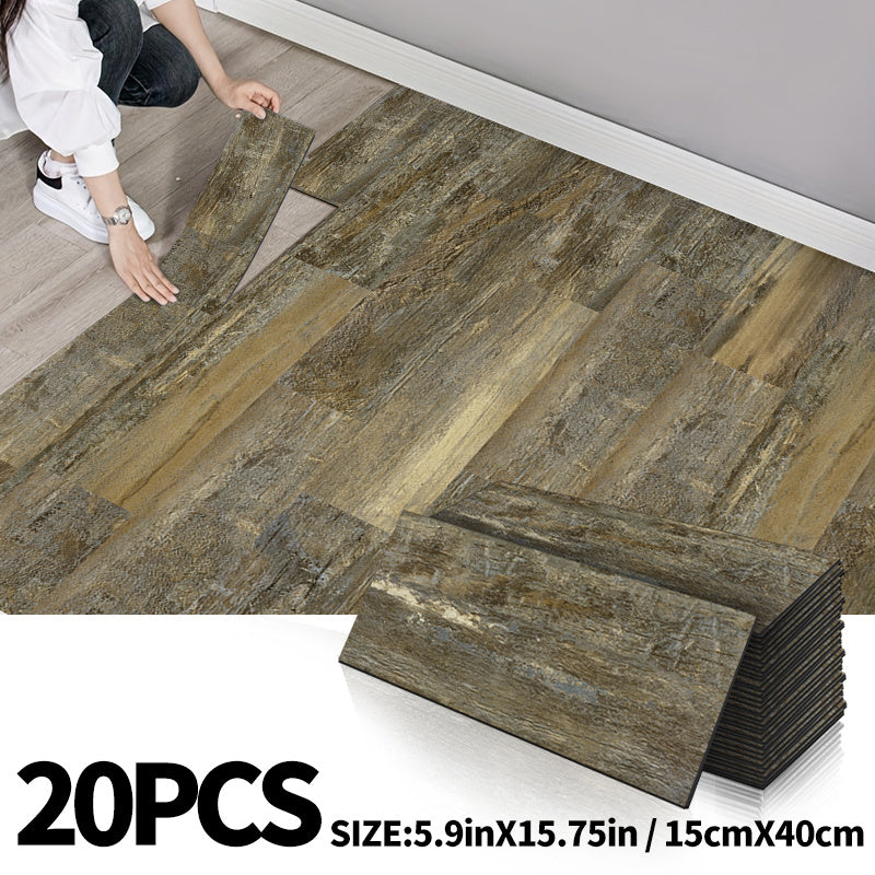 20/50 Stück Selbstklebende Bodenfliesen in Holzoptik – 15×40 cm IXPE, Retro-Design, strapazierfähig & pflegeleicht für Wohnzimmer, Küche, Büro