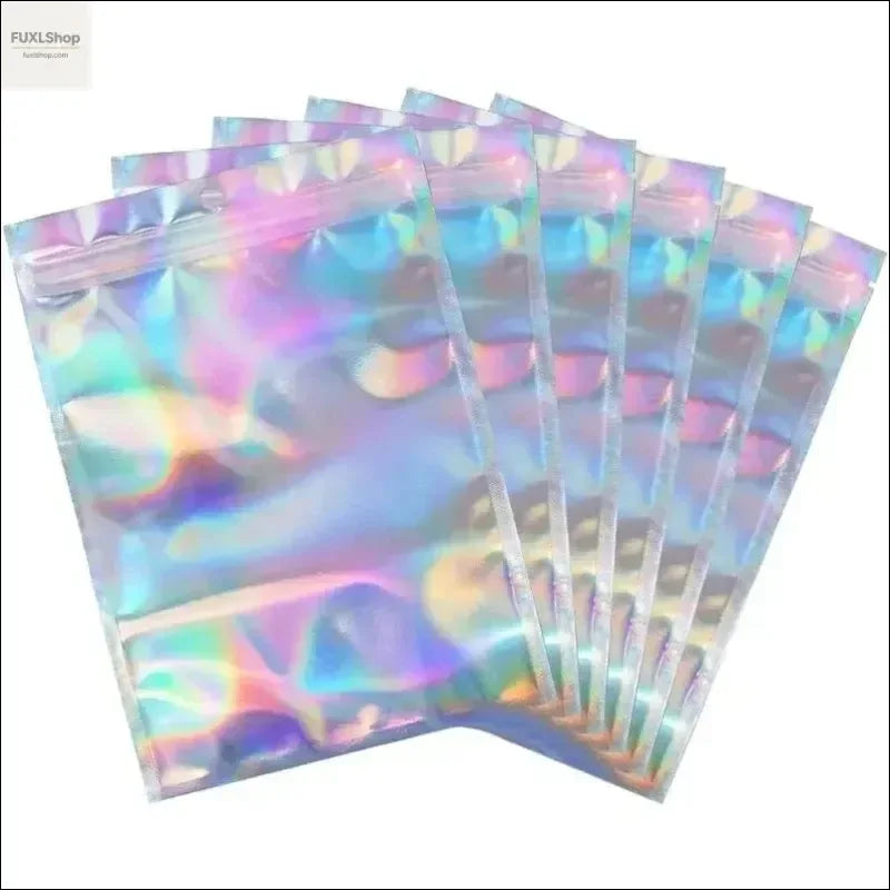 FUXL Holographische Laser-Versiegelte Beutel – Wiederverschließbar für Lebensmittel, Süßigkeiten & Schmuck (10-50 Stück) - FUXLShop