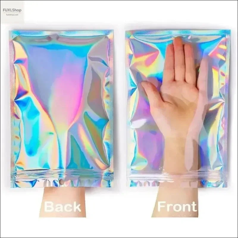 FUXL Holographische Laser-Versiegelte Beutel – Wiederverschließbar für Lebensmittel, Süßigkeiten & Schmuck (10-50 Stück) - FUXLShop