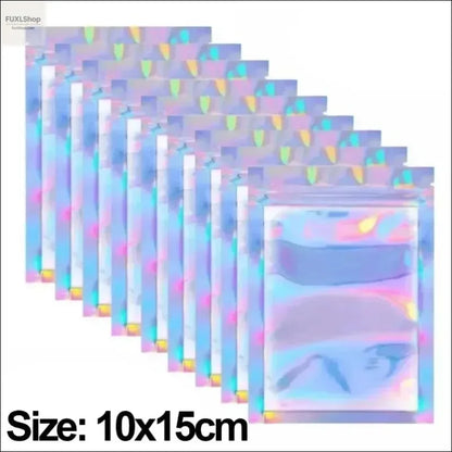 FUXL Holographische Laser-Versiegelte Beutel – Wiederverschließbar für Lebensmittel, Süßigkeiten & Schmuck (10-50 Stück) - FUXLShop