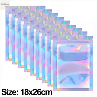 FUXL Holographische Laser-Versiegelte Beutel – Wiederverschließbar für Lebensmittel, Süßigkeiten & Schmuck (10-50 Stück) - FUXLShop