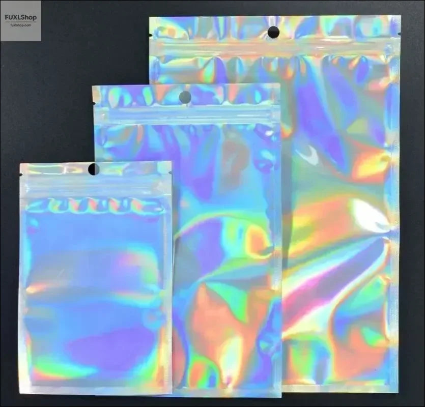 FUXL Holographische Laser-Versiegelte Beutel – Wiederverschließbar für Lebensmittel, Süßigkeiten & Schmuck (10-50 Stück) - FUXLShop