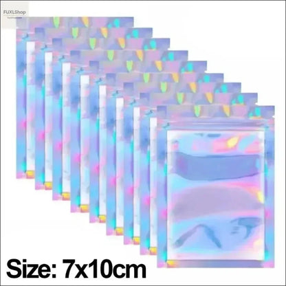 FUXL Holographische Laser-Versiegelte Beutel – Wiederverschließbar für Lebensmittel, Süßigkeiten & Schmuck (10-50 Stück) - FUXLShop