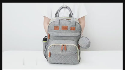 FUXL Wickeltasche Rucksack 3 in 1 Baby Reisebett