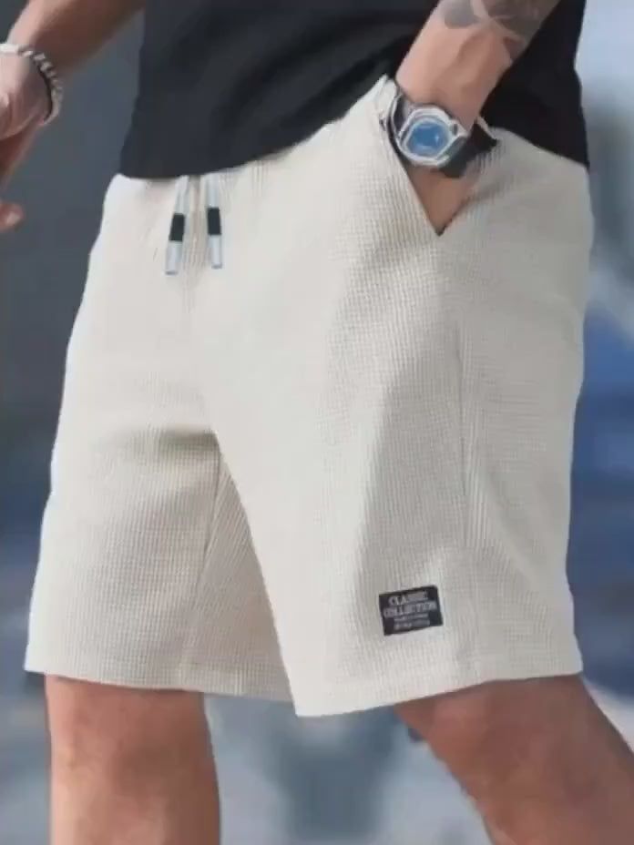 Herren Waffle Shorts – Leichte Sportshorts mit Tunnelzug