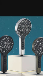 Hand shower with 9 spray patterns – Square, Wall-mounted, High-pressure shower head