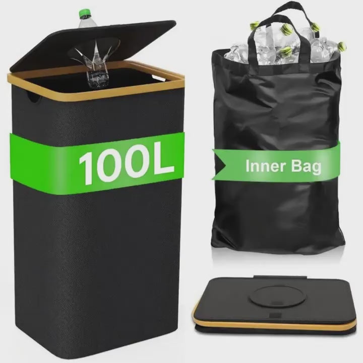 Faltbarer Flaschensammler 100L – Oxford-Nylon, reißest, waschbar, ca. 35 Flaschen