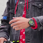 OLEVS Herrenuhr Racing Quarzuhr – Edelstahl Wasserdicht Leuchtzeiger 40mm